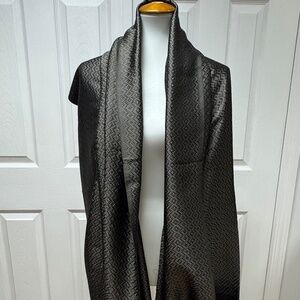 Jim Thompson Dark Grey/Blue Silk Scarf - 77" x 32" - NEW in Bag.